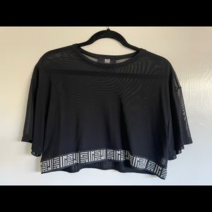 Zhu Mesh Crop Top with Taping